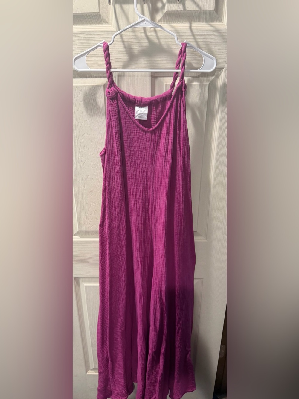 Serra Fuchsia Maxi Dress with Braided Straps